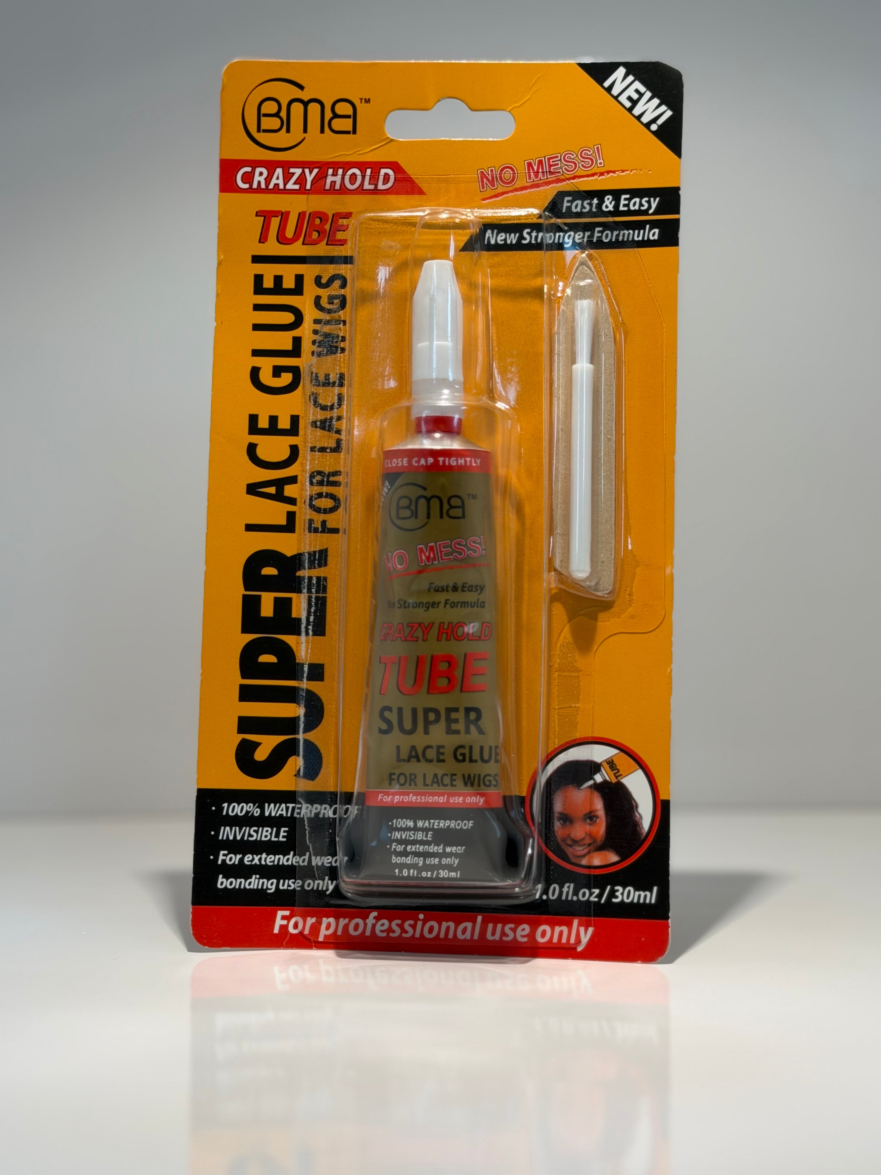 Colle Super Lace pour perruques Lace Front, fixation extrême, tube de 30 ml (1 oz liq.) de Blue Moon Beauty